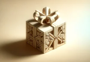 Abstract gift box with geometric pattern symbolizing budgeted gifting