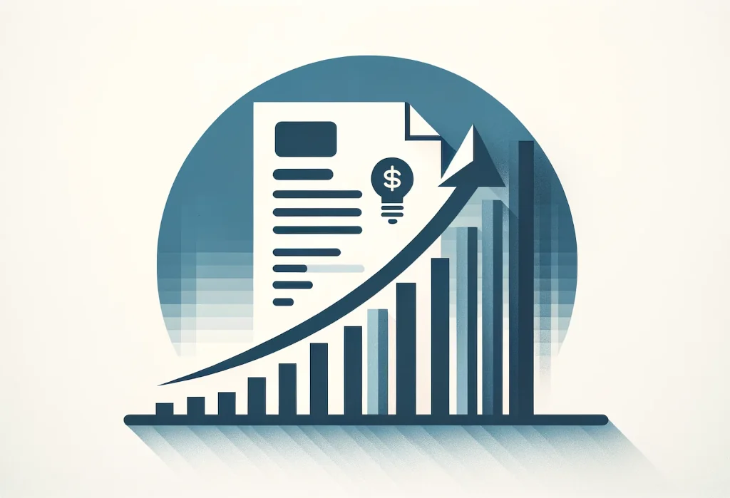 Abstract bill icon with orderly ascending steps for budgeting