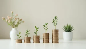 coins with seeds in them representing growing savings