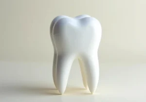 a tooth shaped like a tooth on a white background with copy - space