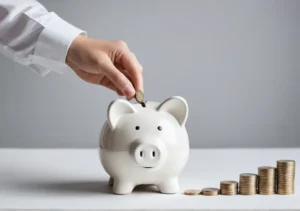 a person putting coins into a piggygygygyggygygy